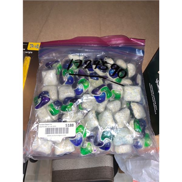 Bag of Assorted Laundry Detergent Pods Containing Mixed Colors