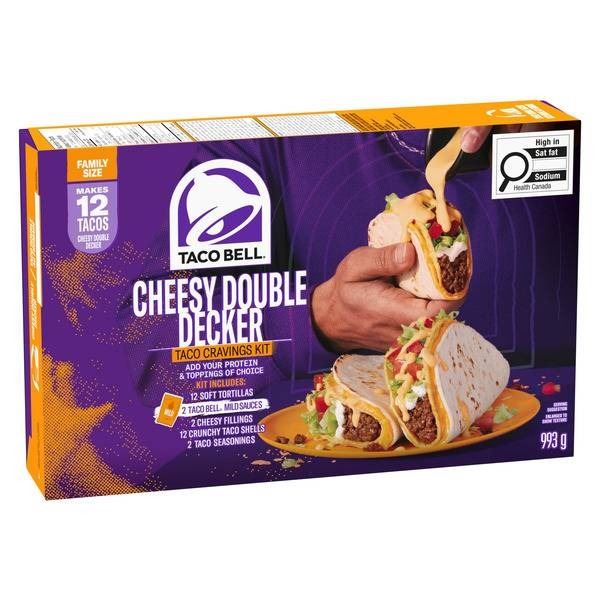 Taco Bell Cheesy Double Decker Taco Cravings Kit, Family Size, 950g