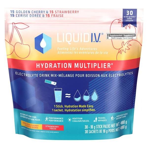 Liquid IV Hydration Multiplier Electrolyte Drink Mix – Passion Fruit, 30 Count