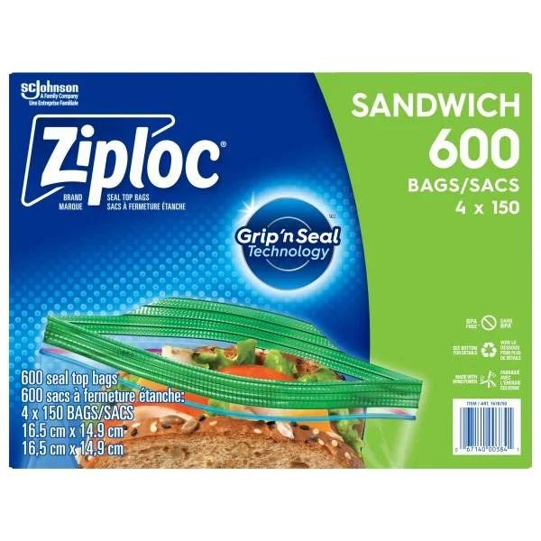 Ziploc Sandwich 600 Bags with Easy Close Seal