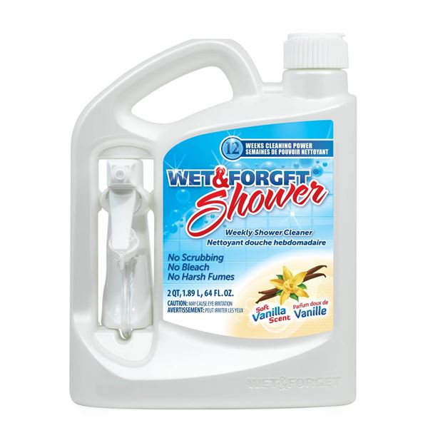 Wet and Forget Shower Weekly Shower Cleaner, 4 x 1.89L Spray Bottles, Vanilla Scent