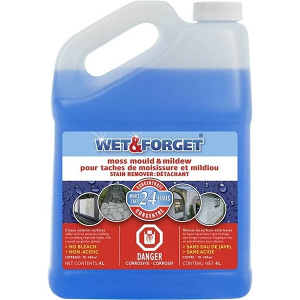 Wet & Forget Moss Mold Mildew Stain Remover 4L – 24 Hour Cleaning