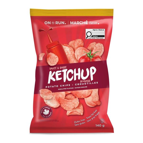 140g Bag of Ketchup Flavored Potato Chips – Gluten-Free