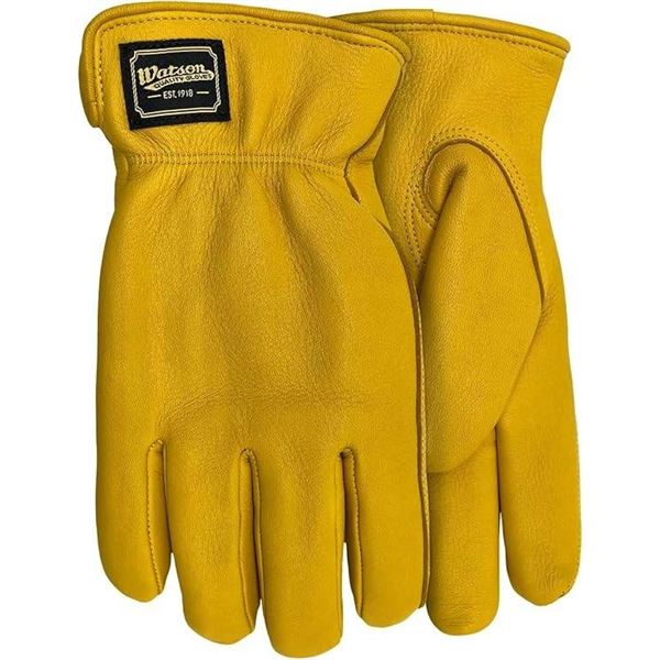 LOT OF 2 Watson Yellow Leather Work Gloves by Ranch Tough, Size Large