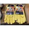 Image 2 : LOT OF 2 Watson Yellow Leather Work Gloves by Ranch Tough, Size Large