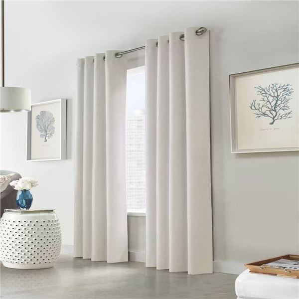White 52×84 Inch (132×213 cm) Curtain Panel With Barcode X0040-SA3P
