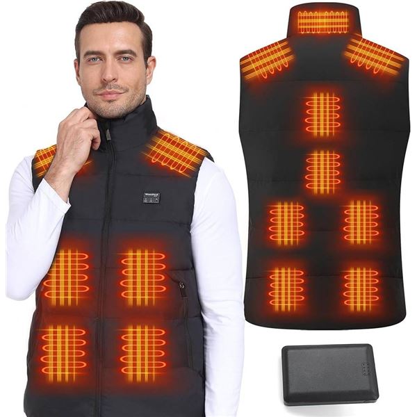 Men’s Heated Vest with Pockets, X002ZNP0NN