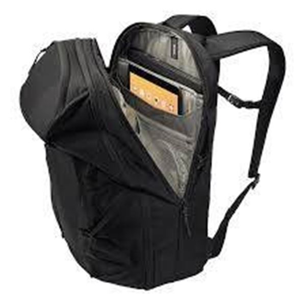 Black Travel Backpack with Multiple Compartments