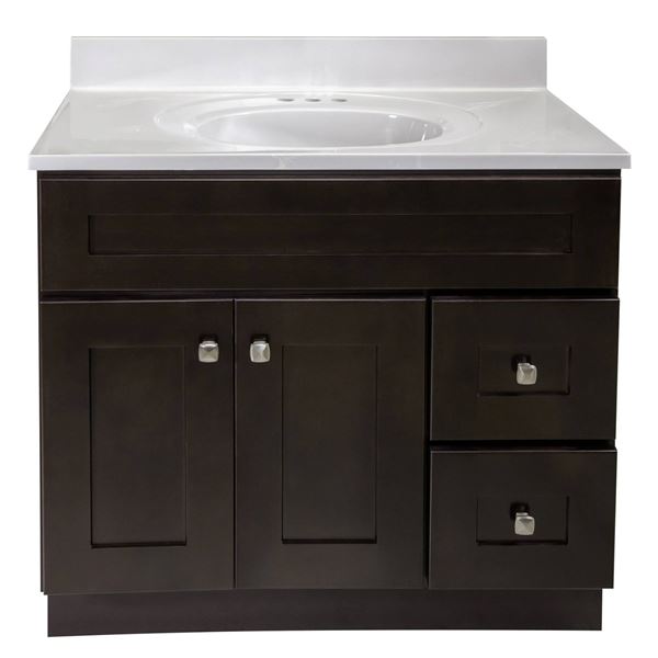 Homebase 36-Inch Madeline Vanity with Sink, Espresso Finish SINK DAMAGED SEE PHOTO