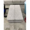 Image 2 : Rectangular Upholstered Ottoman with Split Top, Gray Fabric