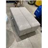 Image 3 : Rectangular Upholstered Ottoman with Split Top, Gray Fabric