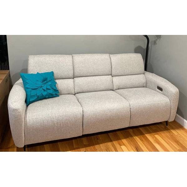 Electric Three-Seater Gray Sofa With Power Cables