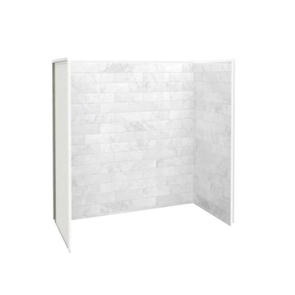 Utile by Maax U4 Marble Carrara 60″ x 30″ x 60″ Tub Shower Wall Kit