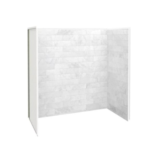 Utile by MAAX Marble Carrara 60 x 30 x 60 Tub Shower Wall Kit