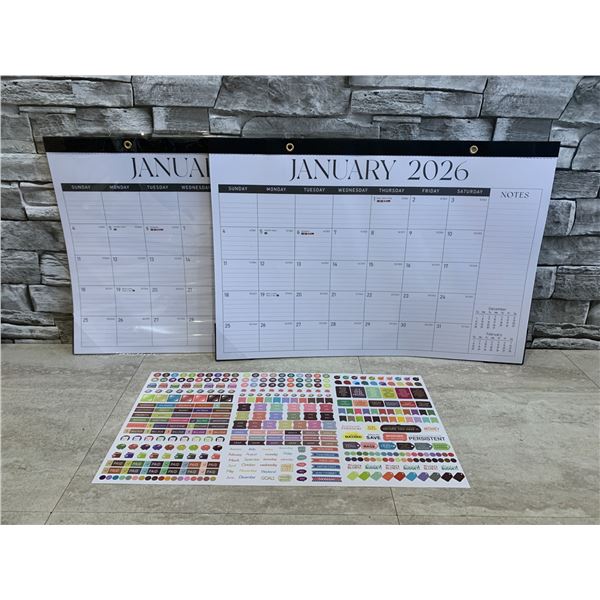 Lot of 2 Desk Calendar 2026/27 Large 17" x 12"