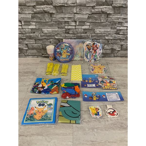 Pokemon Party Supplies Stickers Plates Baloons Forks Decorations