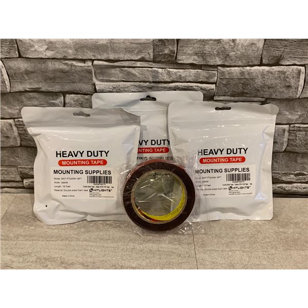 Lot of 3 Heavy Duty Mounting Tape Length 16 Feet Width 24mm