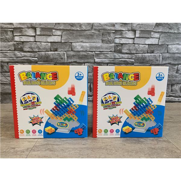 Lot of 2 Balance Building Blocks Ages 3+ Includes 1 Pedestal and 48 Blocks