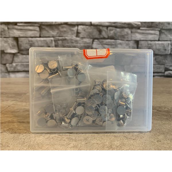 Luter 90 Sets Chicago Screws Silver Leather Rivets Kit