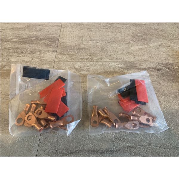 10 Pcs 2/0 AWG -5/16" Copper Wire Lugs Ring Terminals With Heat Shrink