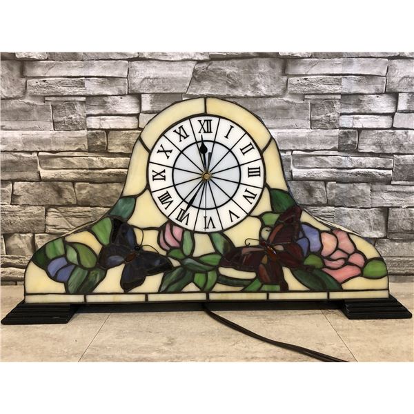 Tiffany Stype Lamp / Clock - Does Not Light Up - For Repair