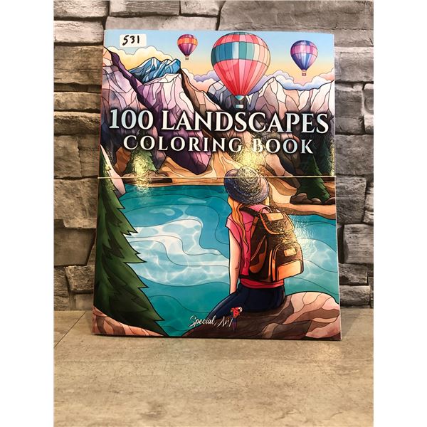 Lot of 2 100 Landscapes Coloring Books - Great Stocking Stuffers!