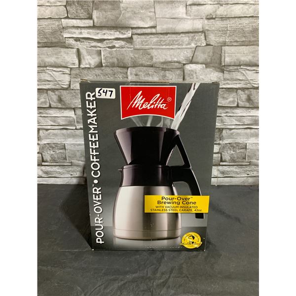 Melitta Pour-Over Coffee Maker - Pour-Over Brewing Cone With Vacuum Insulated Stainless Steel Carafe