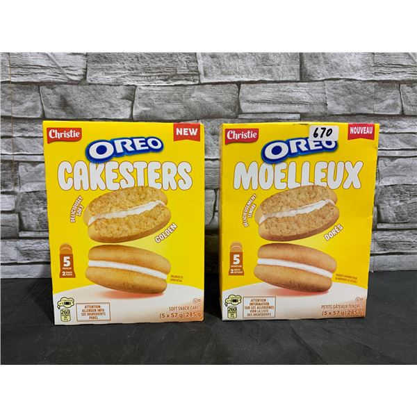 Lot of 2 Boxes Oreo Cakesters Soft Snack Cakes
