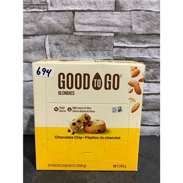 1 Box of Good to Go Blondies Chocolate Chip - 6 Pouches