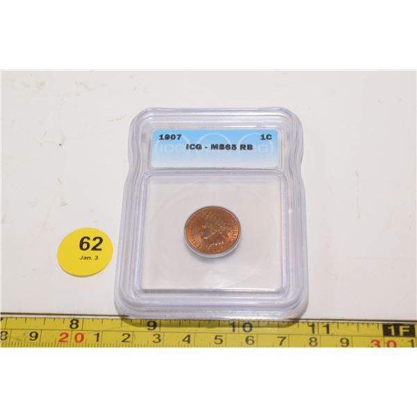 1907 USA Indian Penny – MS65
