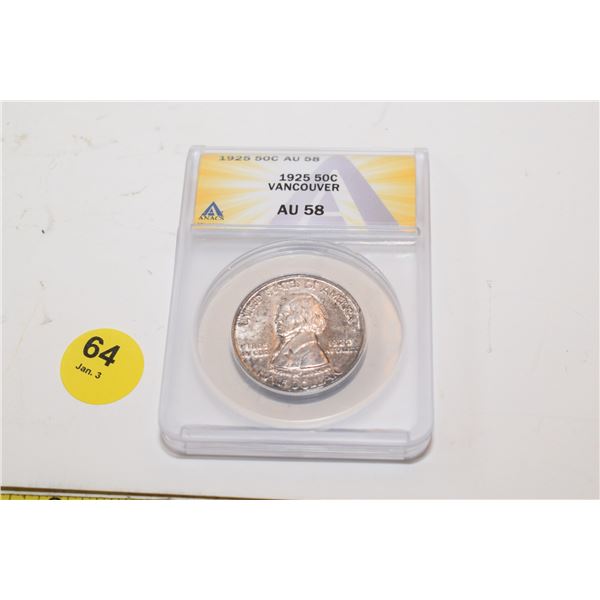 1925 USA Vancouver Half Dollar – AU 58