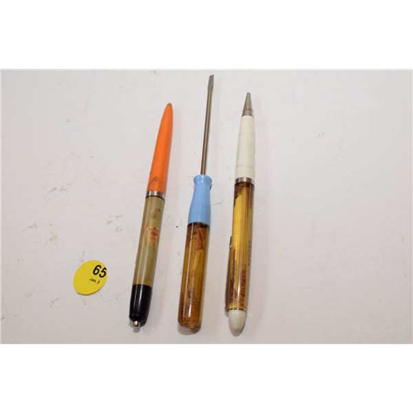Motion Pen, Pencil, and Screwdriver