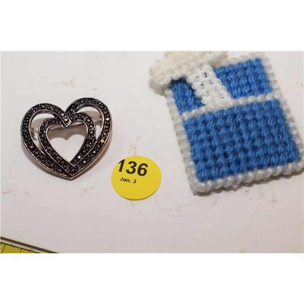 Brooch, Knitted Cross