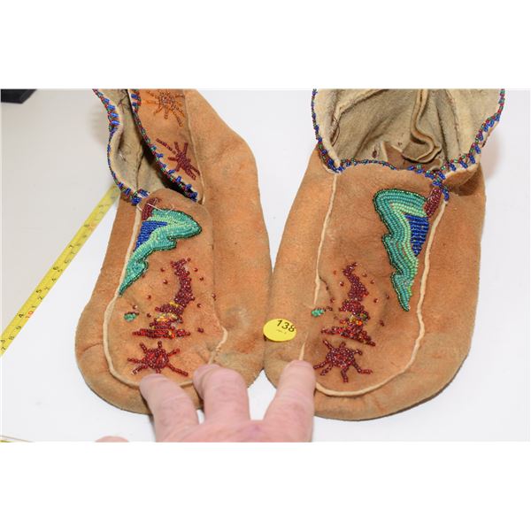Beaded Moccasins, Size 10