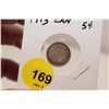 Image 1 : 1913 Canadian Silver 5 cent Coin