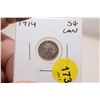 Image 1 : 1914 Canadian Silver 5 cent Coin