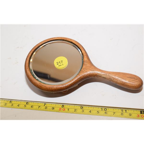 Antique Oak Bevelled Mirror