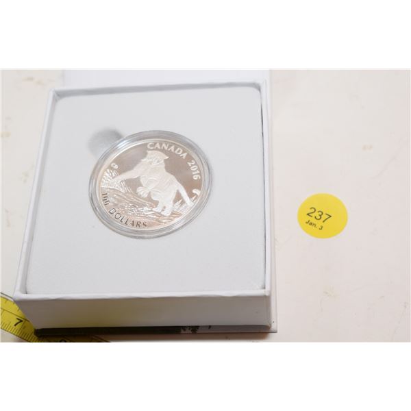 2016 Canadian 1oz Fine Silver $100 Coin