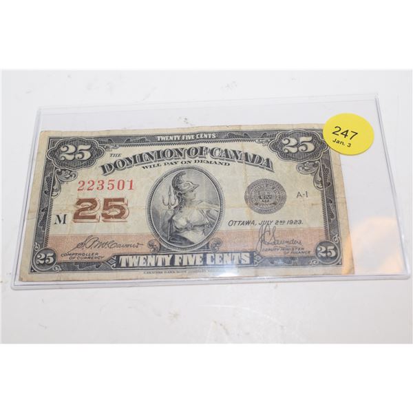 1923 Canadian Shinplaster
