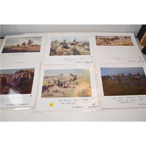 (6) Western Prints - C.M. Russell etc.