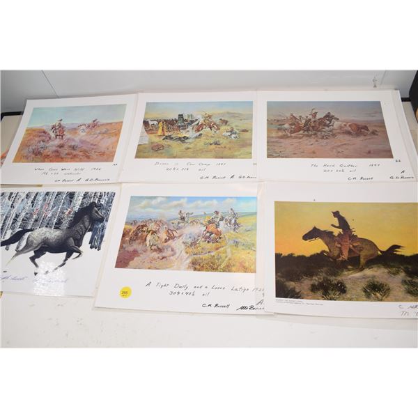 (6) Western Prints - C.M. Russell etc.