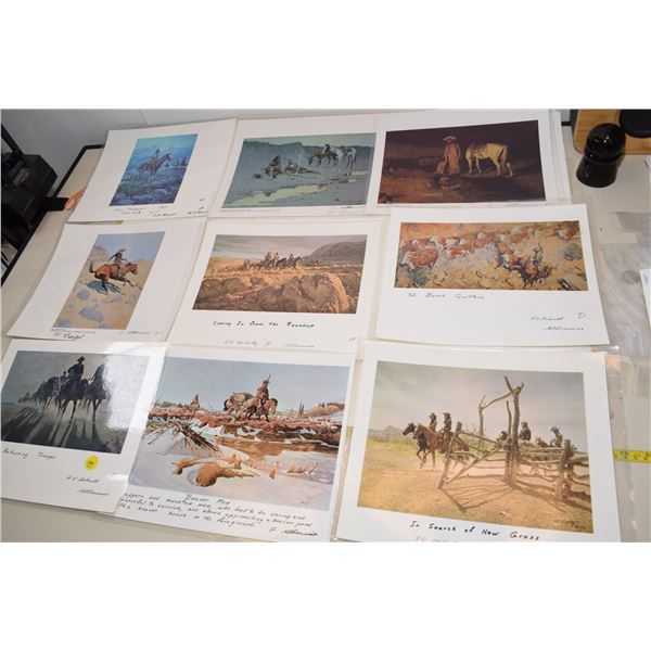 (9) Western Prints - C.M. Russell etc.