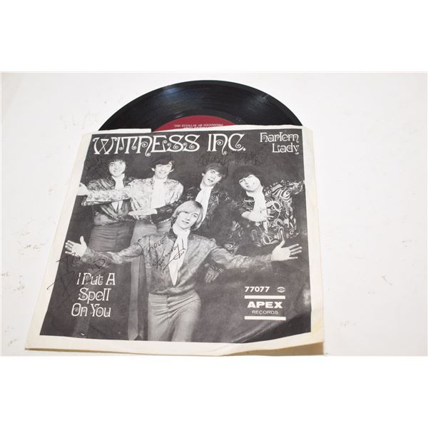 Wow! Witness Inc. Signed Record (inc. Kenny Shields from Streetheart)