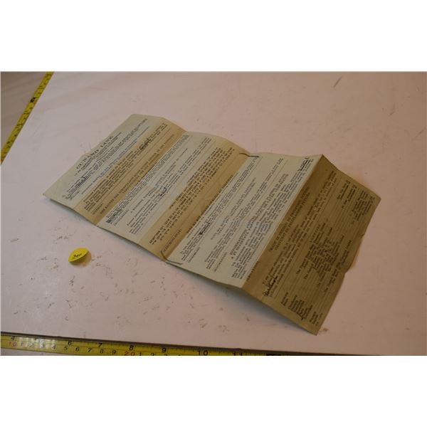 Very Old Immigration Certificate