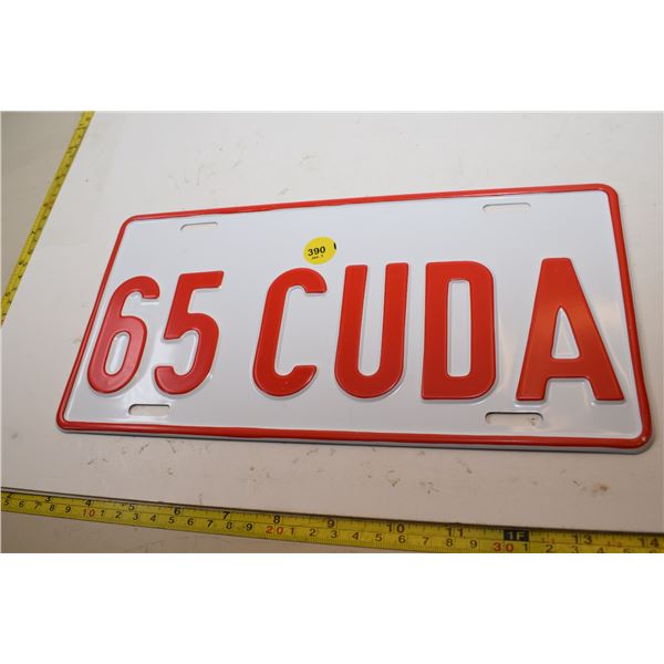65 Cuda License Plate