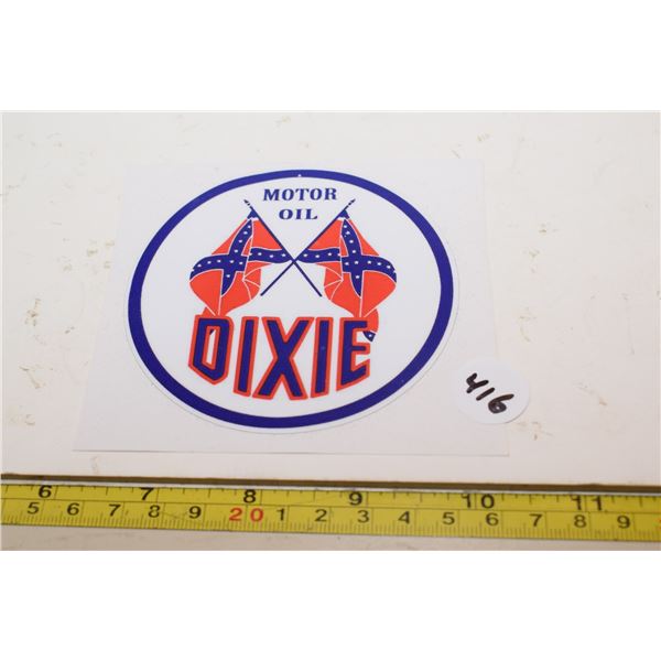 Dixie Motor Oil Decal