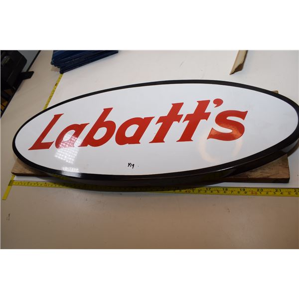 Porcelain Labatt’s Beer Sign (Saskatoon Brewery), Mounting Bracket