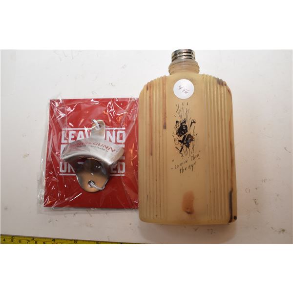Antique Liquor Flask, Bottle Opener