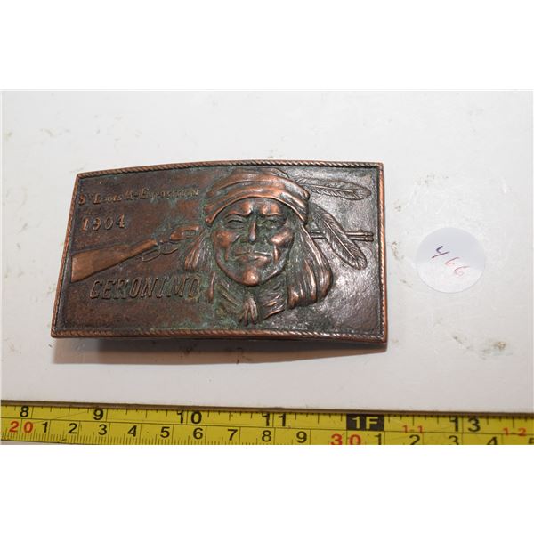 1904 St. Louis Expo Belt Buckle “Geronimo” (not complete)