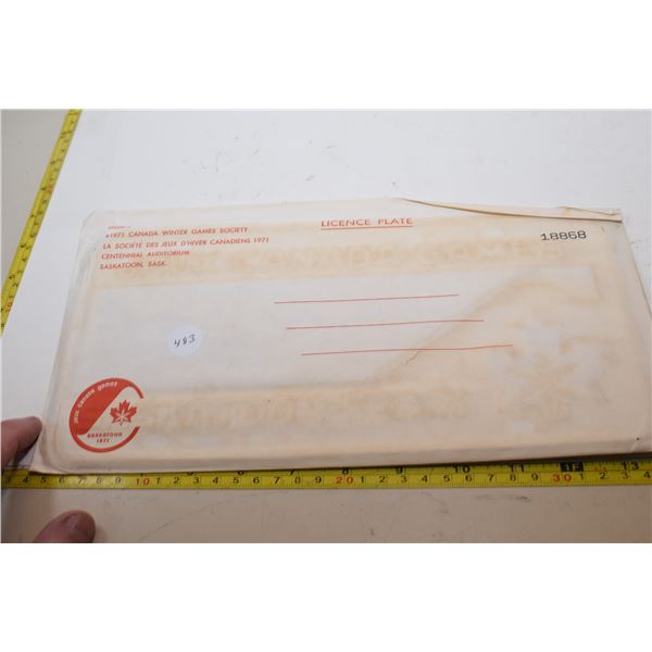 1971 Saskatoon Games License Plate – Sealed